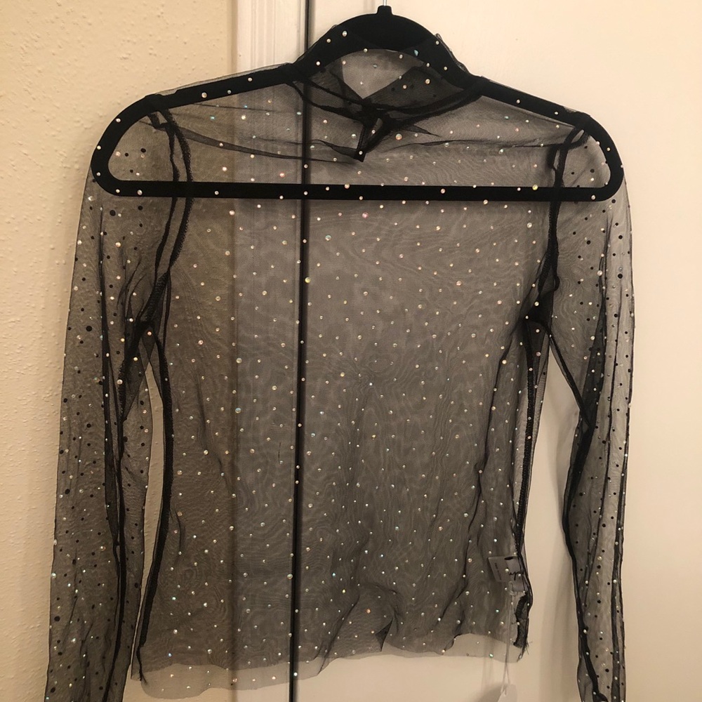 Sheer crystal covered Princess Polly top